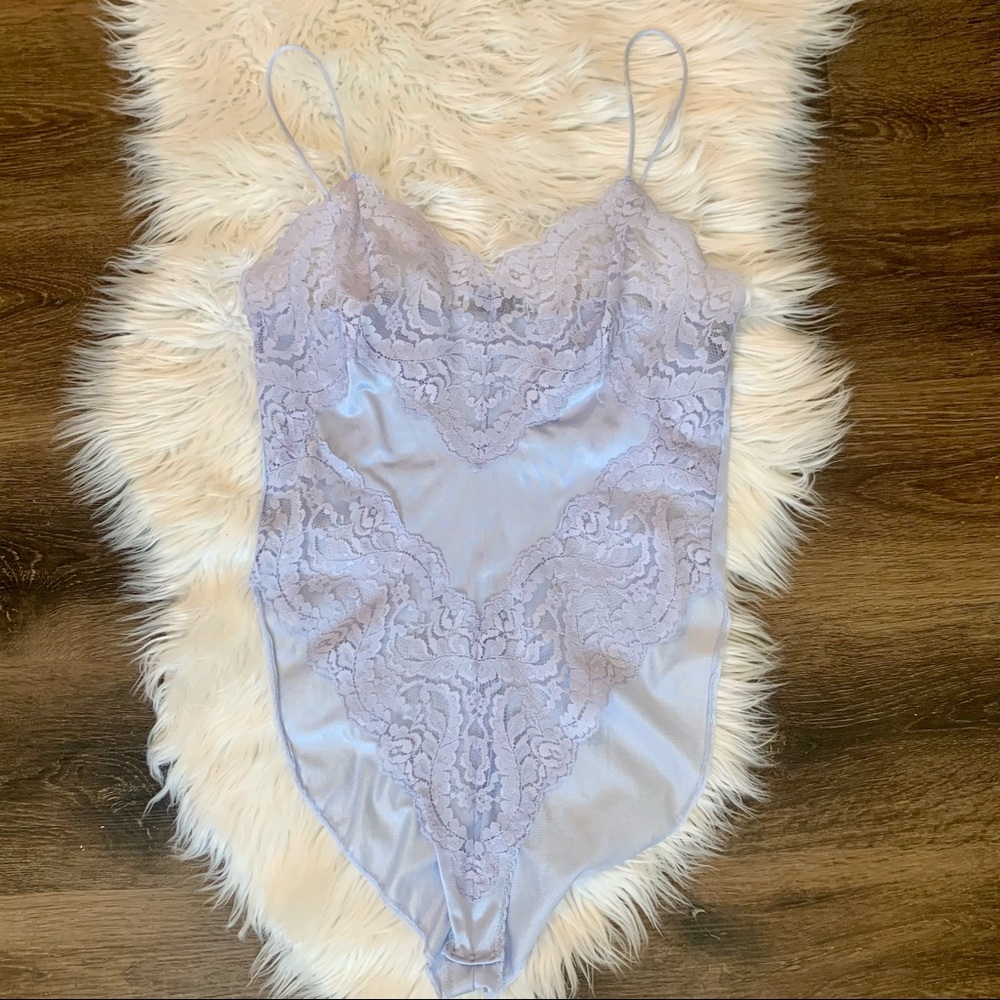 VTG 90’s Baby Blue Lace and Satin Teddy